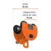 101075.2 101075 - Trole de carga 1/2 ton para vigas IPS e IPR, ajustable