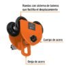 101076 - Trole de carga 1 ton para vigas IPS e IPR, ajustable, Truper