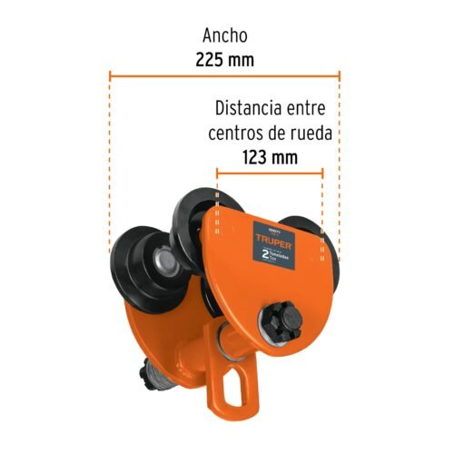 101077.2 101077 - Trole de carga 2 ton para vigas IPS e IPR, ajustable, Truper