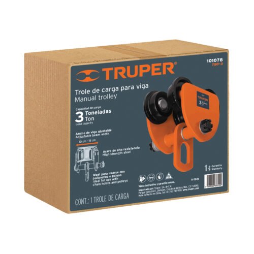101078.4 101078 - Trole de carga 3 ton para vigas IPS e IPR, ajustable, Truper