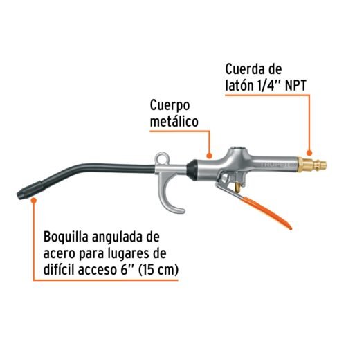 101080.1 101080 - Pistola metálica para sopletear con gancho, TRUPER