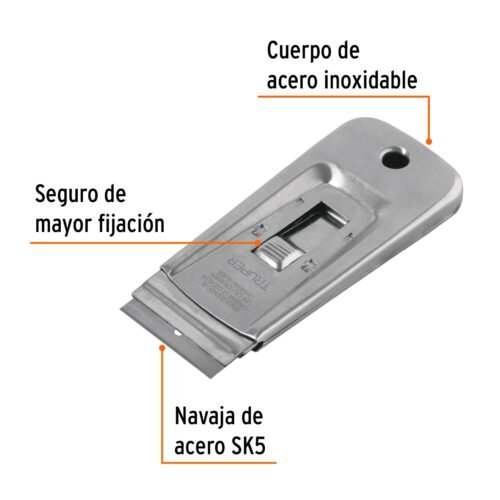101100.1 101100 - Raspador de acero inoxidable con cuchillas de 1-1/2", TRUPER