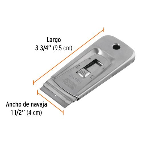 101100.2 101100 - Raspador de acero inoxidable con cuchillas de 1-1/2", TRUPER