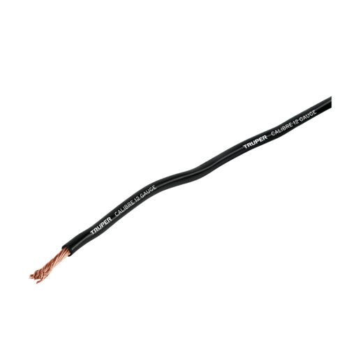 101115 - Carrete con 3.5 m de cable primario negro calibre 12, Truper