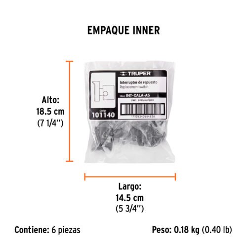 101140 - Interruptor de repuesto para CALA-A5, Truper
