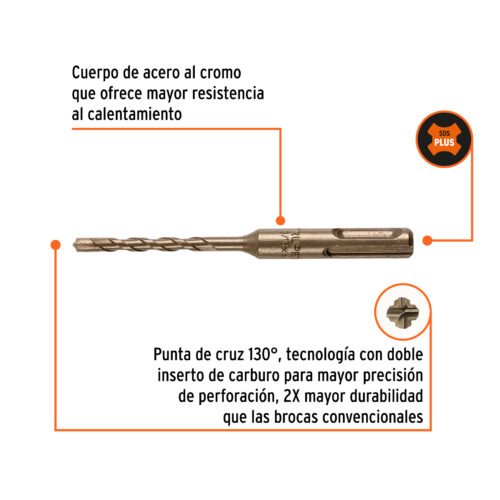 101142 - Broca SDS Plus 3/16 x 4", Truper