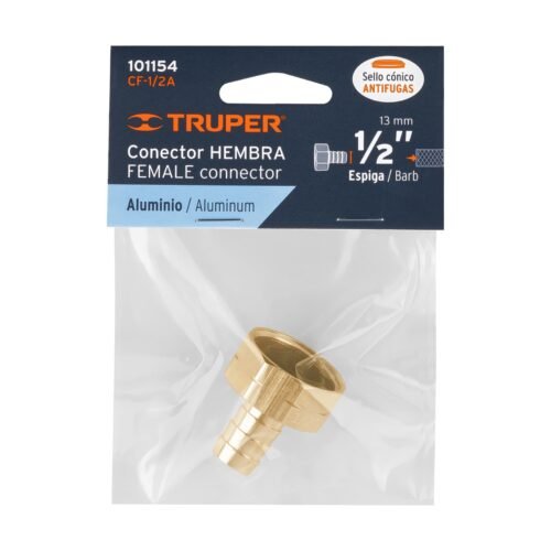 101154.2 101154 - Conector 1/2" hembra de aluminio, Truper