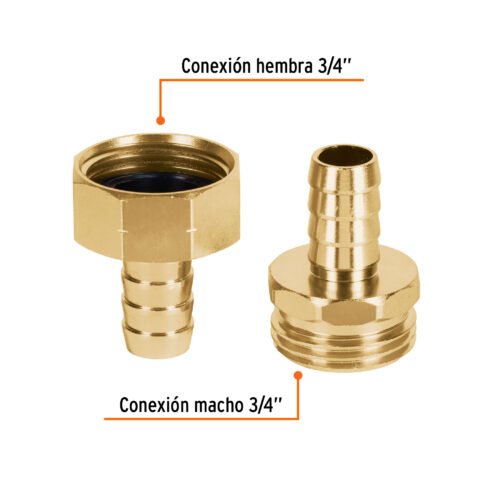101160.1 101160 - Juego de conectores 1/2" macho/hembra de aluminio, Truper