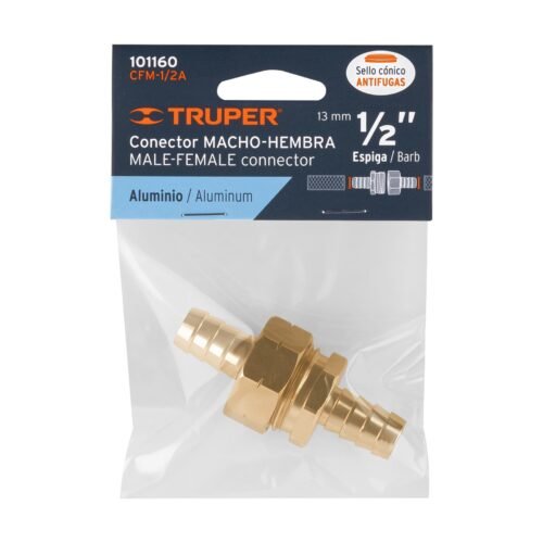 101160.2 101160 - Juego de conectores 1/2" macho/hembra de aluminio, Truper
