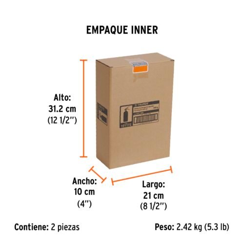 101172.5 101172 - Extintor portátil recargable 0.5 kg, polvo tipo ABC, Truper