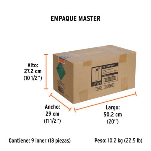 101173 - Extintor portátil desechable 300 g, polvo tipo ABC, Truper