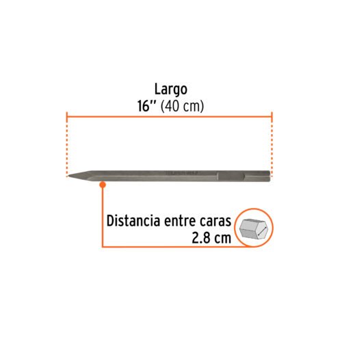 101230 - Cincel de punta zanco hexagonal de 20", Truper