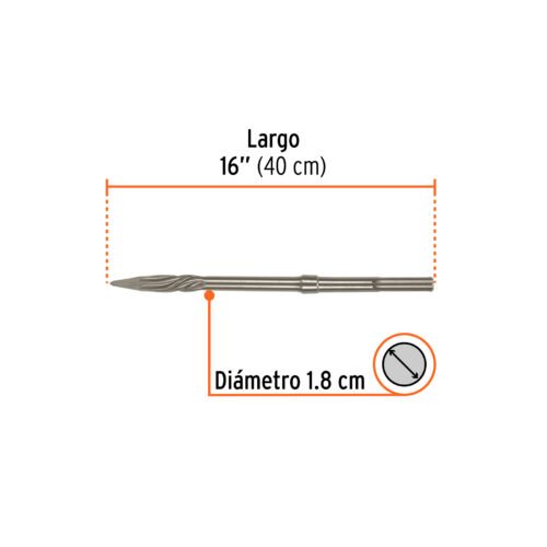 101236 - Cincel de punta SDS max de 16", Truper