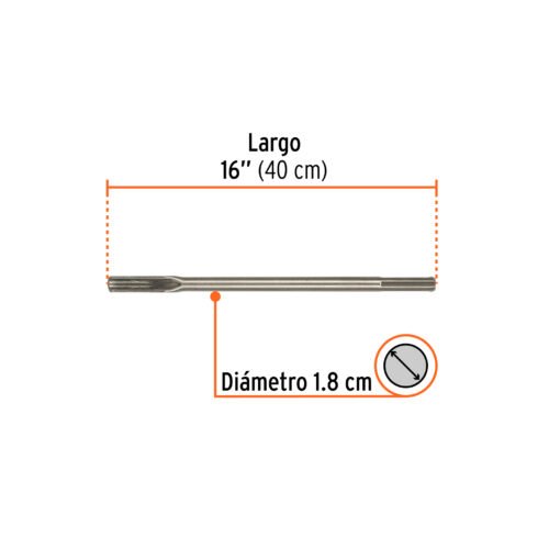 101239 - Cincel hueco para acanalado SDS max 7/8" x 16", Truper