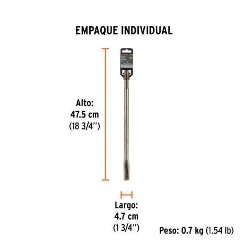 101239 - Cincel hueco para acanalado SDS max 7/8" x 16", Truper