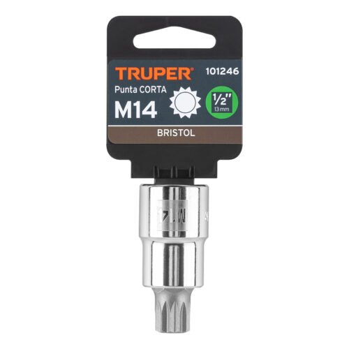101246 - Dado punta corta bristol M14, cuadro 1/2", Truper