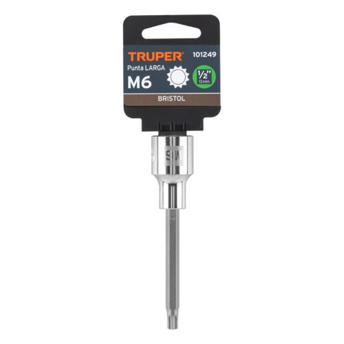 101249.3 101249 - Dado punta larga bristol M6, cuadro 1/2", Truper