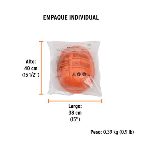 101256.2 101256 - Casco de seguridad ventilado, ajuste de matraca, naranja