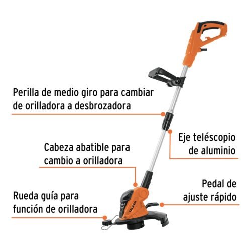 101263 - Desbrozadora eléctrica 550 W mango "D", 13" corte, Truper