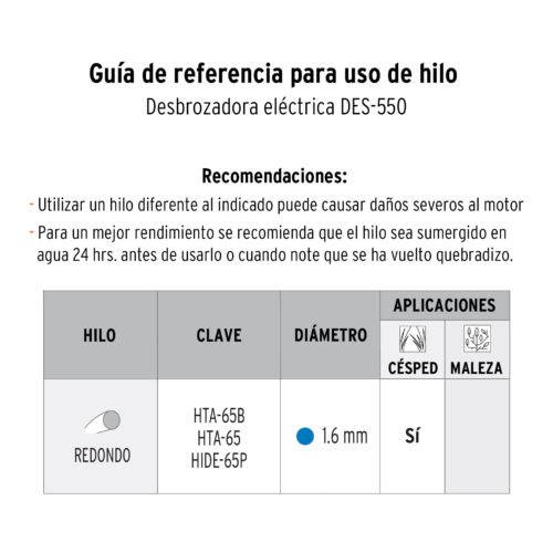 101263 - Desbrozadora eléctrica 550 W mango "D", 13" corte, Truper