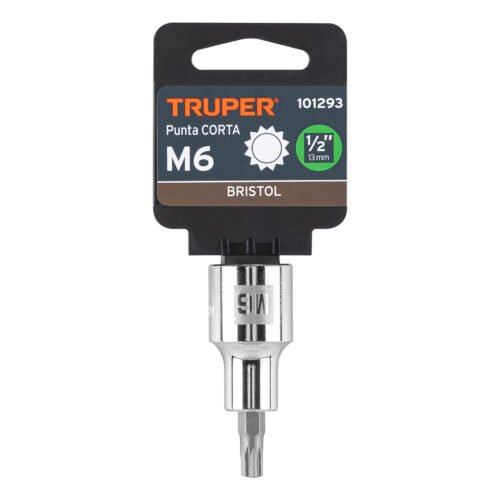 101293 - Dado punta corta bristol M6, cuadro 1/2", Truper