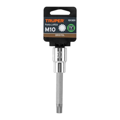 101301 - Dado punta larga bristol M10, cuadro 1/2", Truper