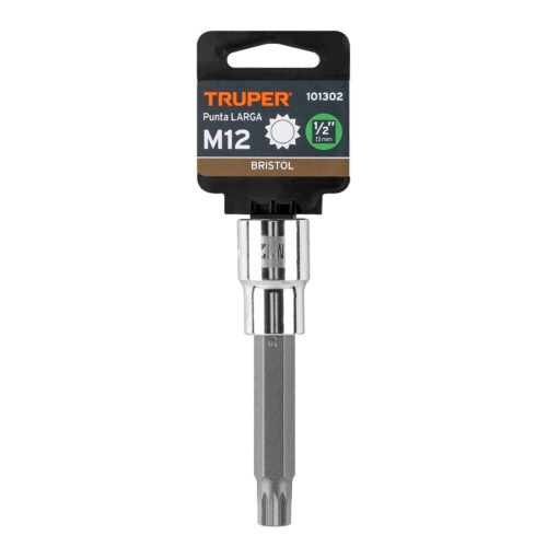 101302 - Dado punta larga bristol M12, cuadro 1/2", Truper