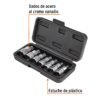 101305 - Juego de 7 dados cuadro 1/2" punta corta bristol, en estuche