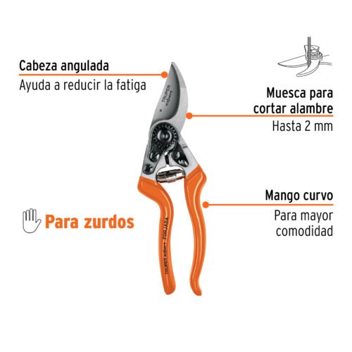 101326.1 101326 - Tijera para poda 8" de aluminio forjado para zurdo, Expert