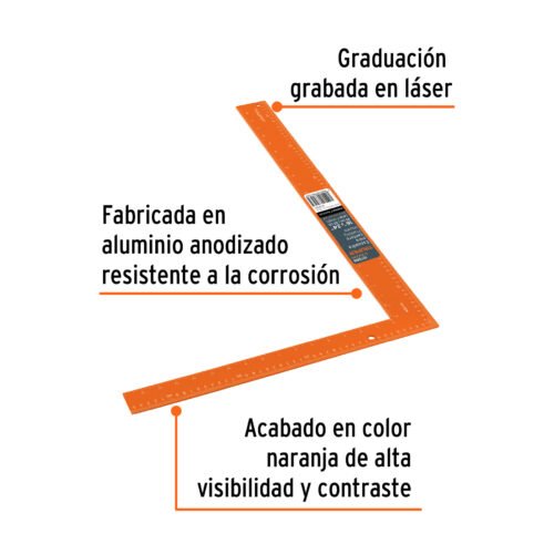101386 - Escuadra 16"x24" de aluminio color naranja para cantero