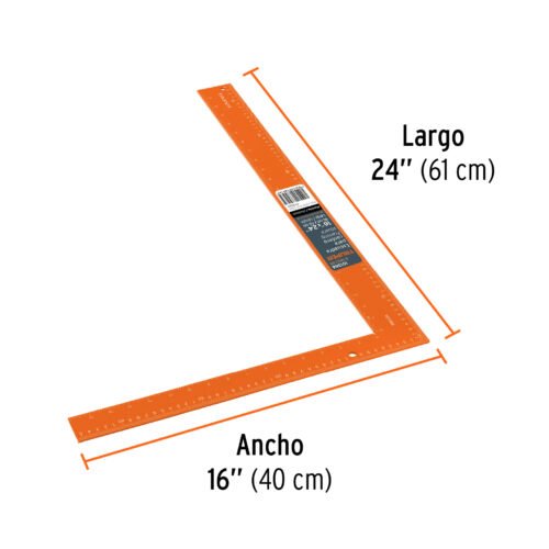 101386 - Escuadra 16"x24" de aluminio color naranja para cantero
