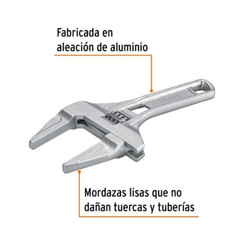 101387 - Llave ajustable 8" para plomero apertura 3", Truper