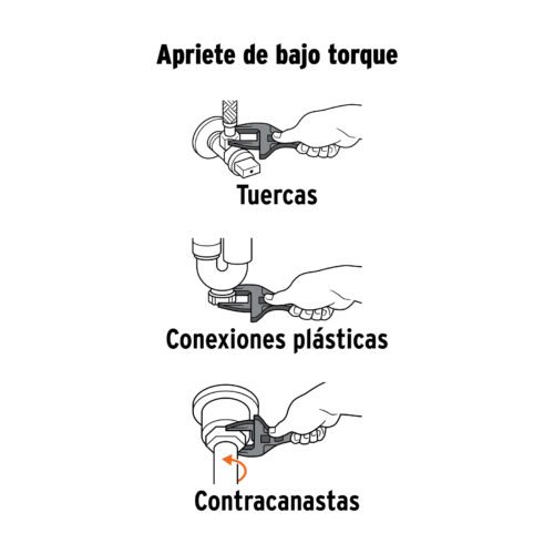 101387 - Llave ajustable 8" para plomero apertura 3", Truper