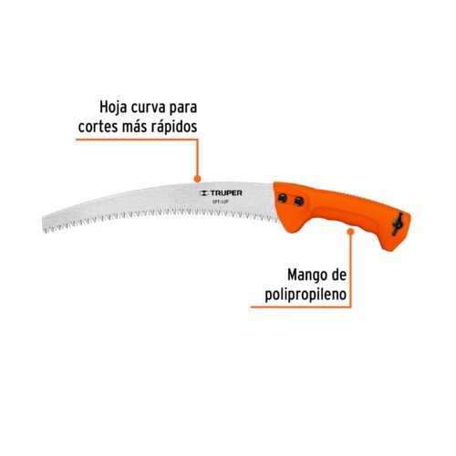 101389 - Serrucho de poda 12",hoja curva,6 DPP,mango plástico, TRUPER