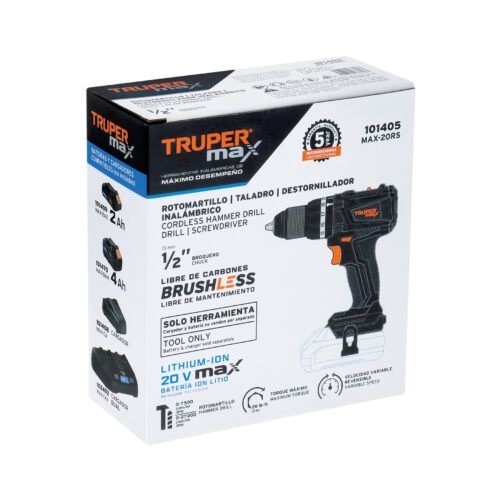 101405.5 101405 - Rotomartillo 1/2", 20V, sin accesorios, MAX