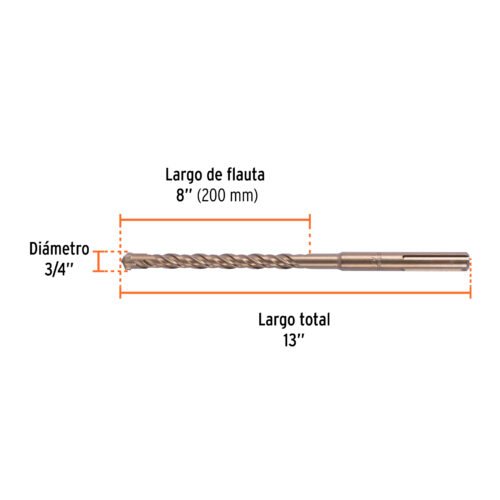 101435 - Broca SDS Max de 3/4 x 13", Truper