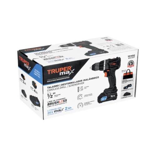101452 - Taladro 1/2", 20V, 2 baterías 2Ah, MAX