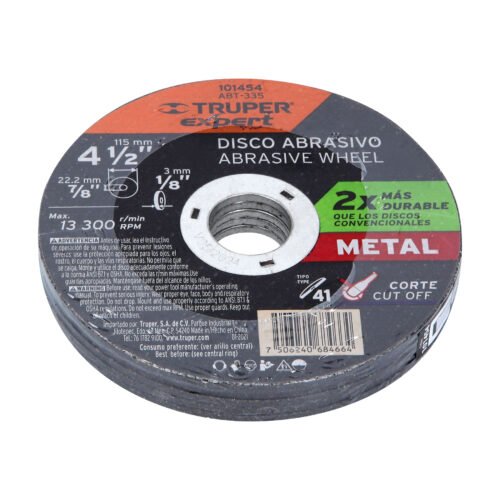 101454 - Disco para corte de metal 4-1/2" tipo 41, Truper Expert