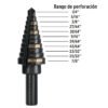 101457 - Broca escalonada óxido negro 11 escalones 1/4" a 7/8",Truper