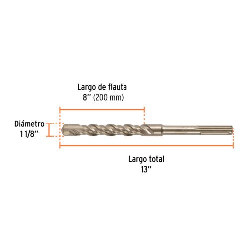 101463 - Broca SDS Ma x de 1-1/8 x 13", Truper