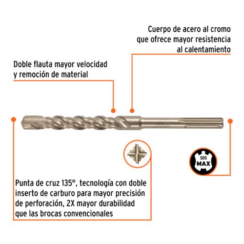 101463 - Broca SDS Ma x de 1-1/8 x 13", Truper