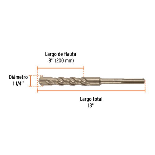 101465 - Broca SDS Ma x de 1-1/4 x 13", Truper