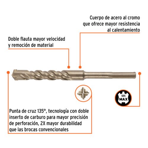 101465 - Broca SDS Ma x de 1-1/4 x 13", Truper