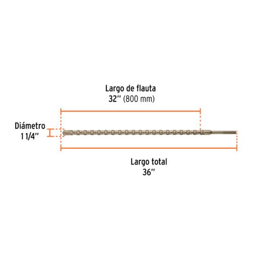 101467 - Broca SDS Ma x de 1-1/4 x 36", Truper