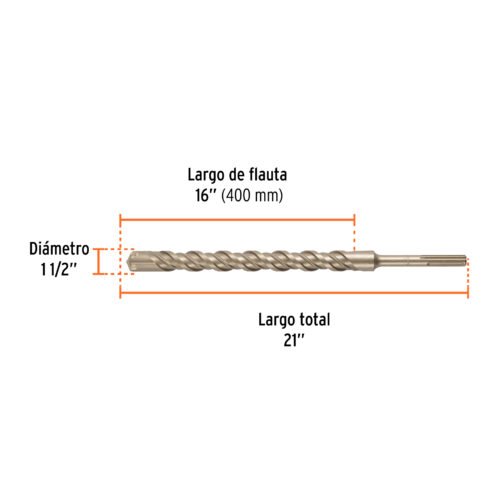 101469 - Broca SDS Ma x de 1-1/2 x 21", Truper