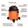 101520.1 101520 - Aspiradora de sólidos y líquidos, 16 gal, plástica, Truper