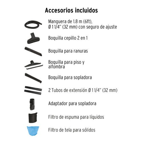 101521 - Aspiradora sólidos y líquidos, 5 gal, soplador desmontable