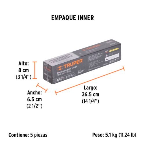 101534 - Bolsa con 1 kg de electrodos 6011 de 3/32", Truper