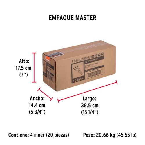 101534 - Bolsa con 1 kg de electrodos 6011 de 3/32", Truper