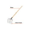 101543 - Cultivador forjado, 5 dientes, mango de madera 60", TRUPER